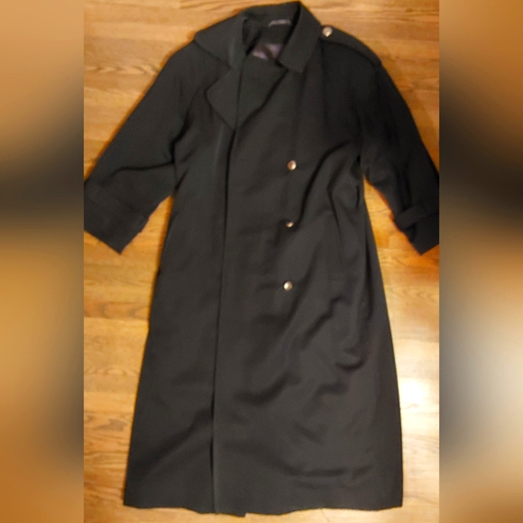 Women's Black Trench Coat Size 6 - Picture 1 of 5